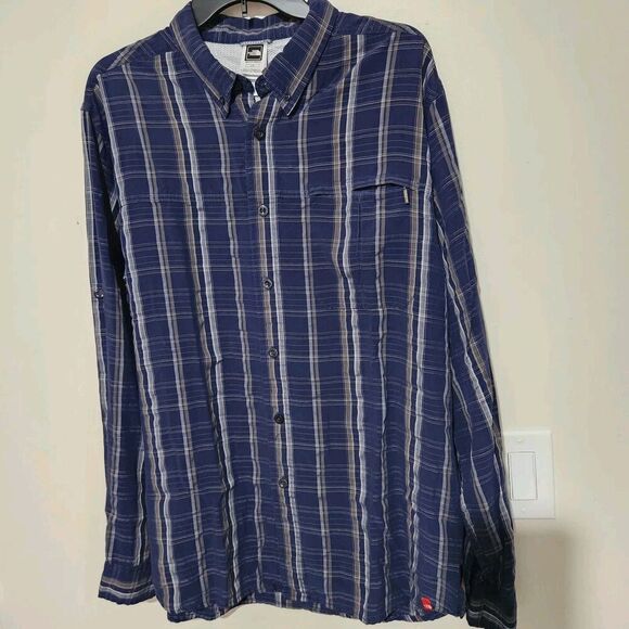 The North Face Tops - The North Face Shirt For Men Size Large Blue Plaid Button Down.